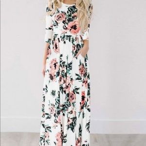 2018 Summer Long Dress Floral Print Boho Beach Dress Tunic Maxi Dress XL